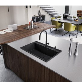 Смеситель для кухни Franke Maris Slim J вытяжной излив черный матовый 115.0728.389