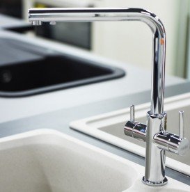 Смеситель для кухни Franke Neptune Clear Water двухрычажный для водопроводной и фильтрованной воды латунь хром 115.0370.689