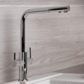 Смеситель для кухни Franke Neptune Clear Water двухрычажный для водопроводной и фильтрованной воды латунь хром 115.0370.689