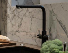 Смеситель для кухни Franke Neptune Clear Water двухрычажный для водопроводной и фильтрованной воды латунь хром/оникс 115.0370.694