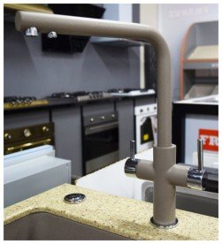 Смеситель для кухни Franke Neptune Clear Water двухрычажный для водопроводной и фильтрованной воды латунь хром/миндаль 115.0370.698