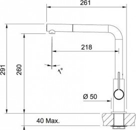 Смеситель для кухни Franke Neptune Evo однорычажный с выносным изливом латунь хром 115.0373.943