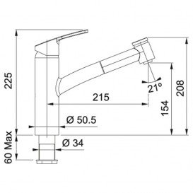 Змішувач для кухні Franke Smart змішувач з виносним зливом латунь нікель оптик / ретро червоний 115.0534.219