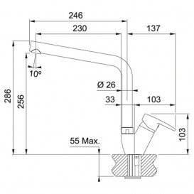 Смеситель для кухни Franke Spark однорычажный латунь хром 115.0523.629