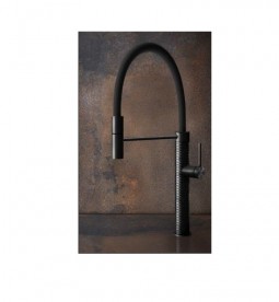 Смеситель для кухни Gessi 316 Flessa с выдвижной лейкой черный металл брашированный 60012#707