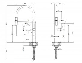 Смеситель для кухни Gessi 316 Flessa с выдвижной лейкой черный металл брашированный 60012#707