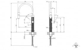 Смеситель для кухни Gessi 316 Flessa с выдвижной лейкой нержавеющая сталь полированная 60014#239