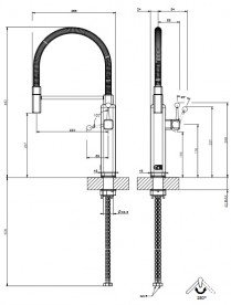 Смеситель для кухни Gessi Happy с вытяжной лейкой нержавеющая сталь 60061#149