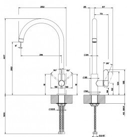 Змішувач для кухні Gessi Helium одноважільний хром 60075#031