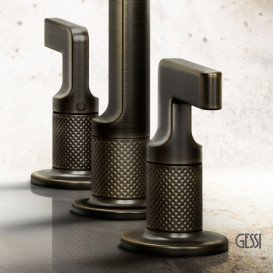 Змішувач для кухні Gessi Inciso на 3 отвори зістарена бронза 58701#187