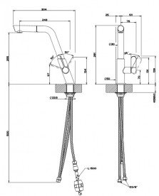 Змішувач для кухні Gessi Incline з витяжною лійкою хром 50007#031