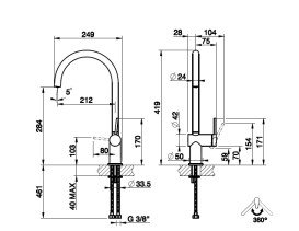 Змішувач для кухні Gessi Inedito одноважільний хром 60411#031
