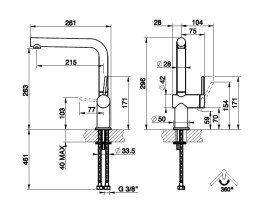 Змішувач для кухні Gessi Inedito одноважільний хром 60431#031