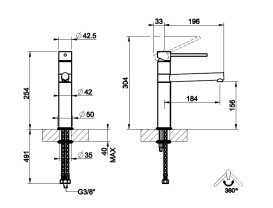 Змішувач для кухні Gessi Neutron одноважільний хром 17118#031