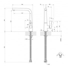 Змішувач для кухні Gessi Proton одноважільний матовий чорний 17175#299