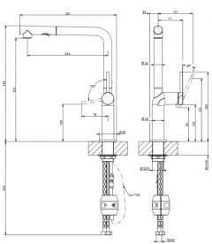 Смеситель для кухни Gessi Stelo с выдвижной лейкой матовый черный 60311#299