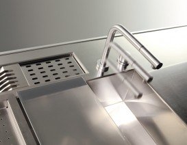 Смеситель для кухни Gessi Su&Giu с выдвижной лейкой нержавеющая сталь 50109#149