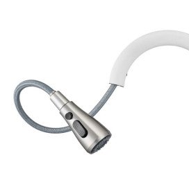 Смеситель для кухни Granado Campo Lux с выдвижным изливом white gz0505L