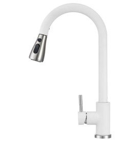 Смеситель для кухни Granado Campo Lux с выдвижным изливом white gz0505L