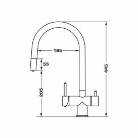 Змішувач для кухні Granado Ferrol під фільтр з висувним виливом PVD black gz0701PVD