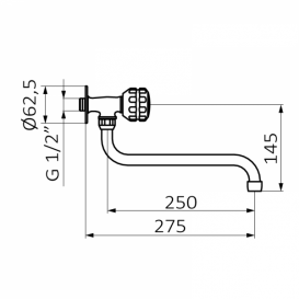Змішувач для кухні GRB Cocinas настінний одновентільний хром 2142446000