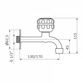 Смеситель для кухни GRB Cocinas настенный одновентильный хром 2161746000