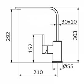 Змішувач для кухні GRB Cocinas одноважельний хром 995700