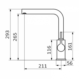 Змішувач для кухні GRB Cocinas одноважельний хром / чорний 990812