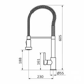 Змішувач для кухні GRB Cocinas одноважельний хром 990500
