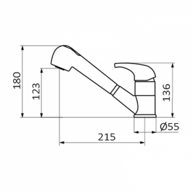 Змішувач для кухні GRB Cocinas одноважельний з висувною лійкою хром 536000