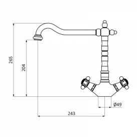 Змішувач для кухні GRB Cocinas Retro двухвентильний хром 235700