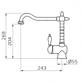 Смеситель для кухни GRB Cocinas Retro однорычажный черный 960707