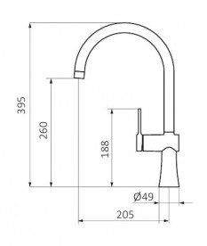 Смеситель для кухни GRB Kitchen однорычажный хром 46822460