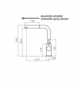 Смеситель для кухни с выдвижной лейкой GRB Kitchen однорычажный хром 985900