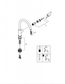 Змішувач для кухні Grohe BauCurve одноважільний хром 31536001