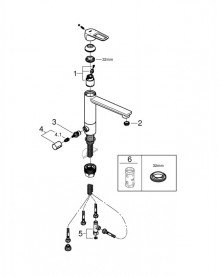 Смеситель для кухни Grohe BauLoop однорычажный хром 31713000