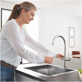 Змішувач для кухні Grohe Blue Home з функцією очищення води зі стартовим комплектом суперсталь 31455DC1