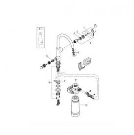 Змішувач для кухні Grohe Blue Pure Eurosmart з фільтром для води змішувач хром 30383000