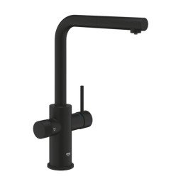 Смеситель для кухни Grohe Blue Pure Minta с фильтром обратного осмоса Ecosoft P'ure AquaCalcium Mint фантомный черный MO67530590KF