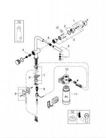 Змішувач для кухні Grohe Blue Pure Minta з фільтром для води змішувач хром 30382000