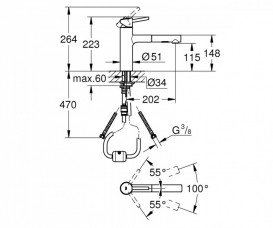 Змішувач для кухні Grohe Concetto з висувною лійкою змішувач хром 30273001