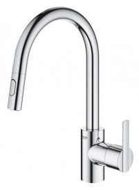 Змішувач для кухні Grohe Feel одноважільний з висувною лійкою хром 31486001