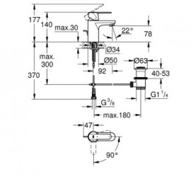 Смеситель для кухни Grohe Get однорычажный с донным клапаном хром 31148000