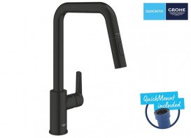 Смеситель для кухни Grohe QuickFix Start с выдвижной лейкой черный матовый 306312430