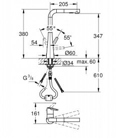 Змішувач для кухні Grohe Zedra змішувач з висувною лійкою хром 32553002