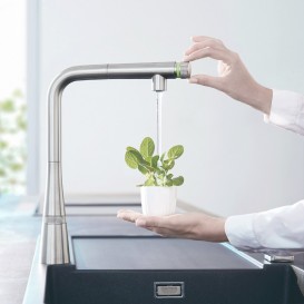 Смеситель для кухни Grohe Zedra SmartControl с выдвижным изливом суперсталь 31593DC2