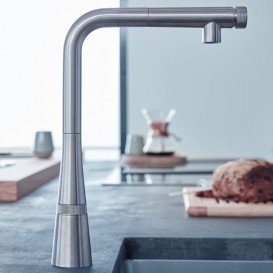 Смеситель для кухни Grohe Zedra SmartControl с выдвижным изливом суперсталь 31593DC2