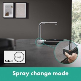 Змішувач для кухні Hansgrohe Aquno Select M81 з висувною лійкою сталь 73830800