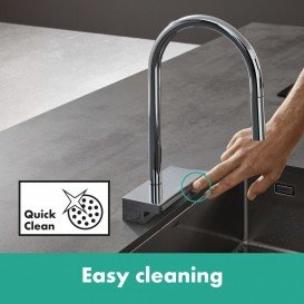 Змішувач для кухні Hansgrohe Aquno Select M81 з висувною лійкою сталь 73837800