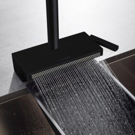 Змішувач для кухні Hansgrohe Aquno Select M81 з висувною лійкою чорний матовий 73831670